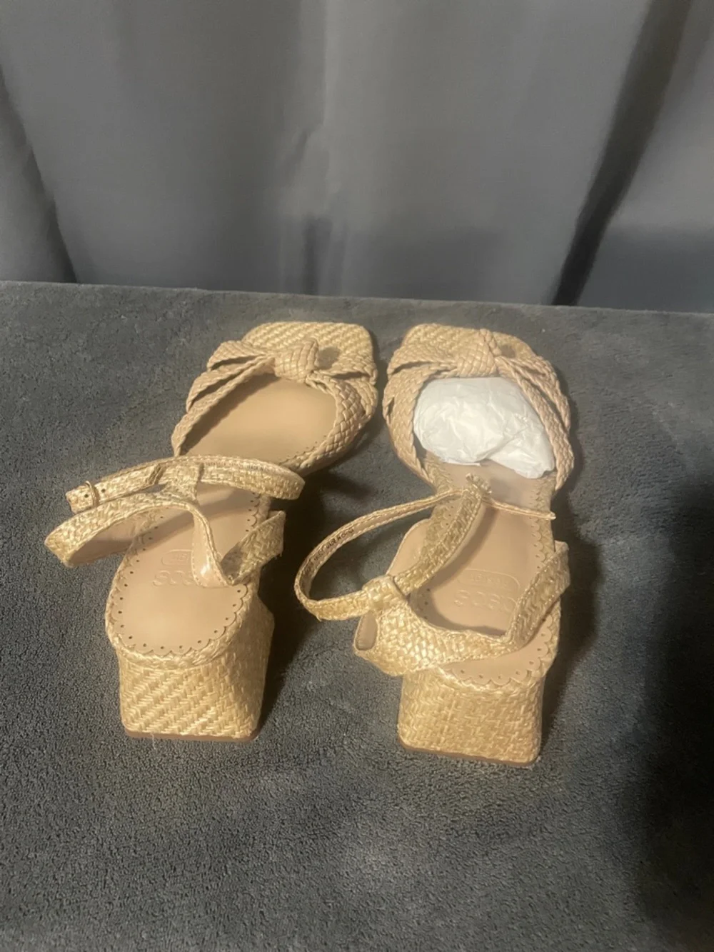 ASOS Tan Woven Knot Ankle-Strap Sandals - Picture 3 of 6